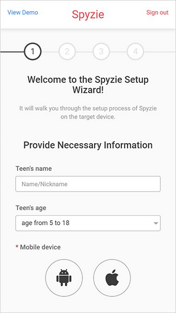 SMS Tracker App - Spyzie Setup