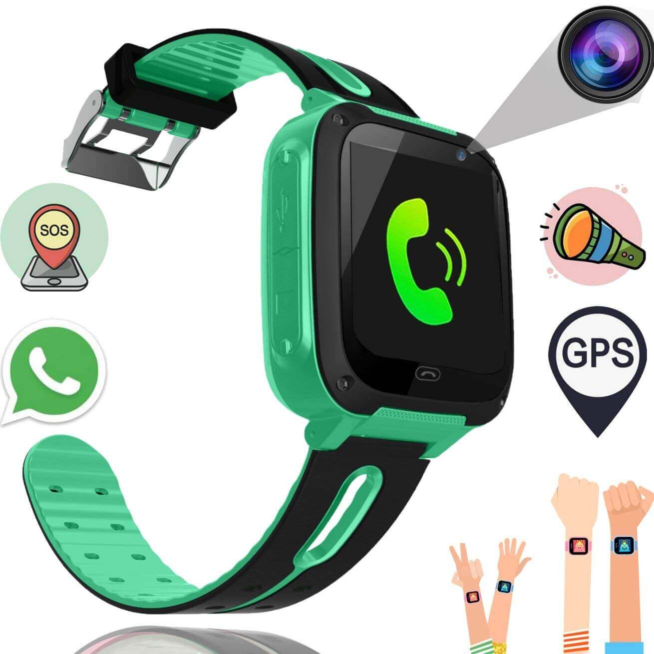 Synmila Smart Watch Phone with GPS Tracker for elderly