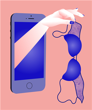 jovem pratica sexting no snapchat celular sutia