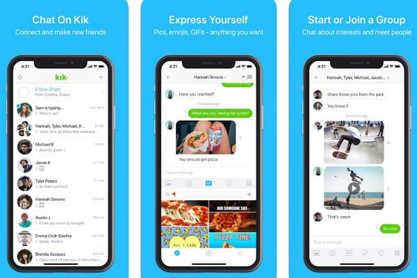 Applicazioni per il sexting anonimo per iPhone Kik