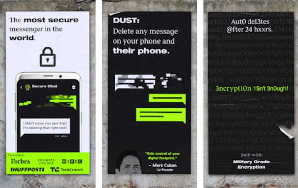aplicaciones anónimas de sexting para Android CyberDust