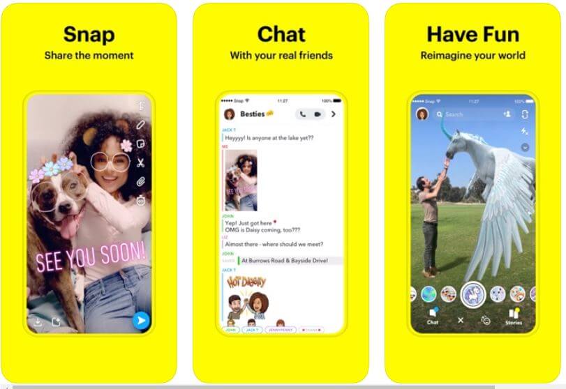 aplicaciones anónimas de mensajes de texto sexuales para iPhone Snapchat