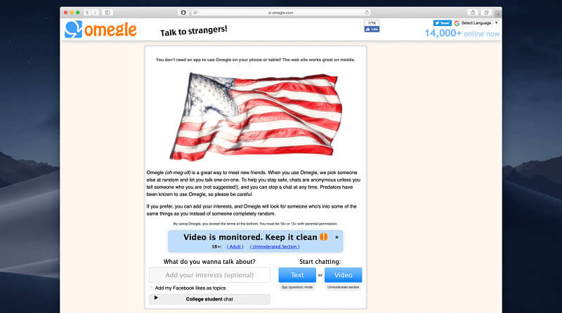 Omegle App um mit Fremden zu sprechen