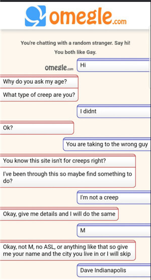 Omegle riskanter Online-Chat und Text