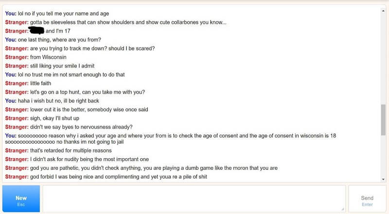 omegle online chat violence