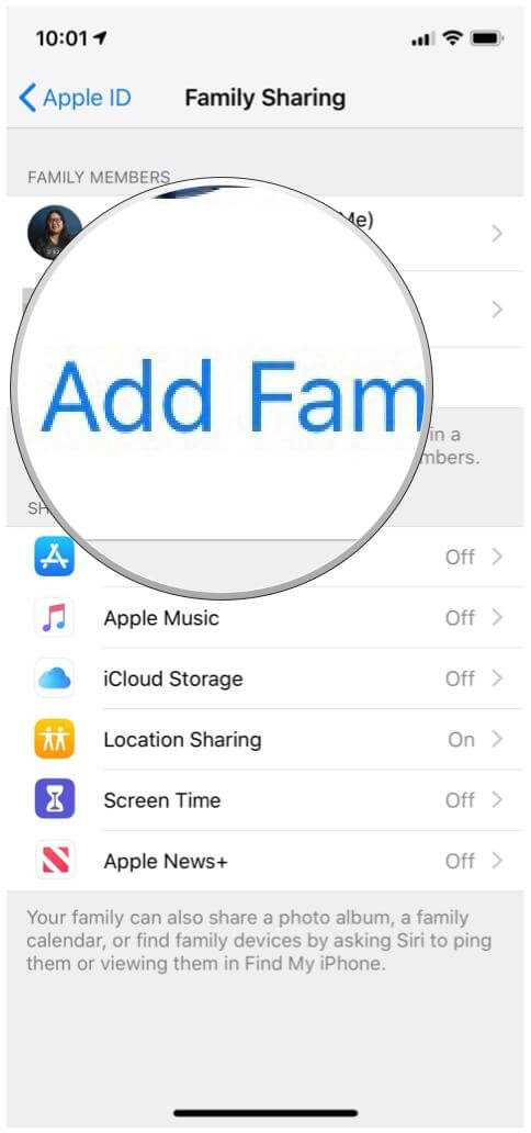 localizar iphone familiar - Agregar miembro de la familia