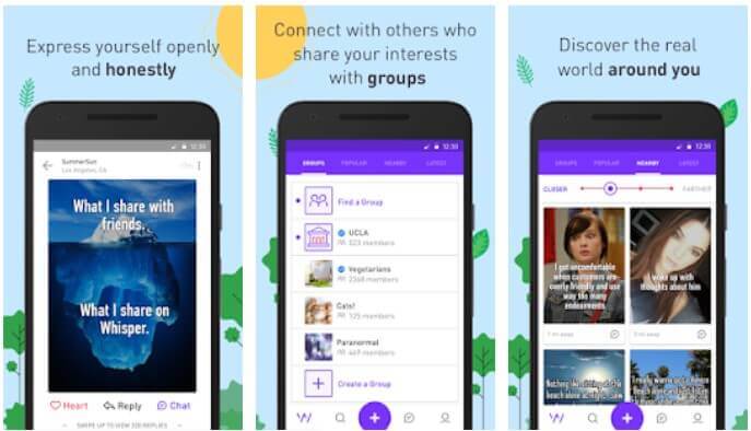 Whisper popular social media apps for teenagers and effects