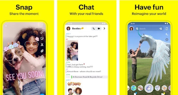 Snapchat popular social media app for teenagers and effects