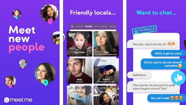 aplicación de sala de chat aleatoria para Android - aplicación MeetMe