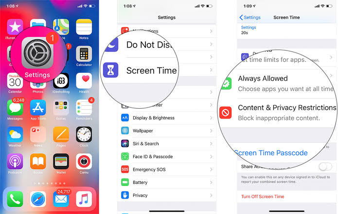 Bildschirmzeit zum Ausblenden von Apps auf dem iPhone