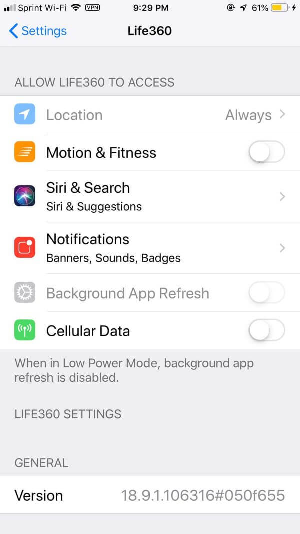 how to turn off location on life360 app