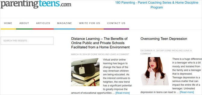 Websites for parents - ParentingTeens.com