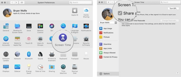 imac parental control - set screen time