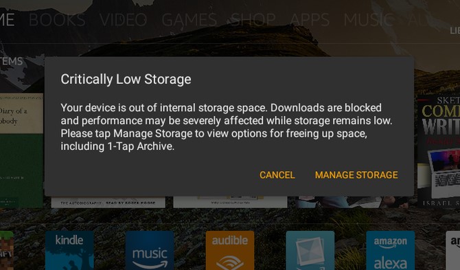 manage amazon fire tablet storage