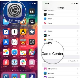 launch game center on iphone