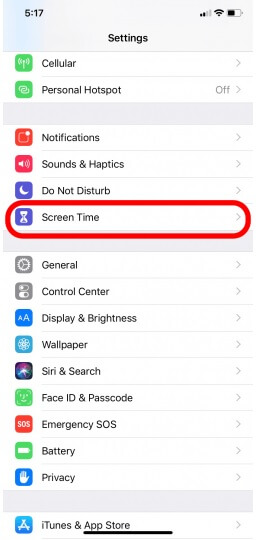 set up restriction on Game Center using Screen Time