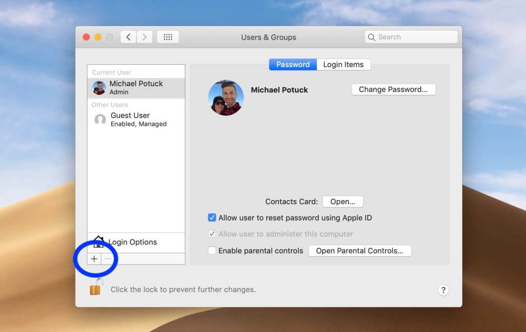 how to create a new user account on mac