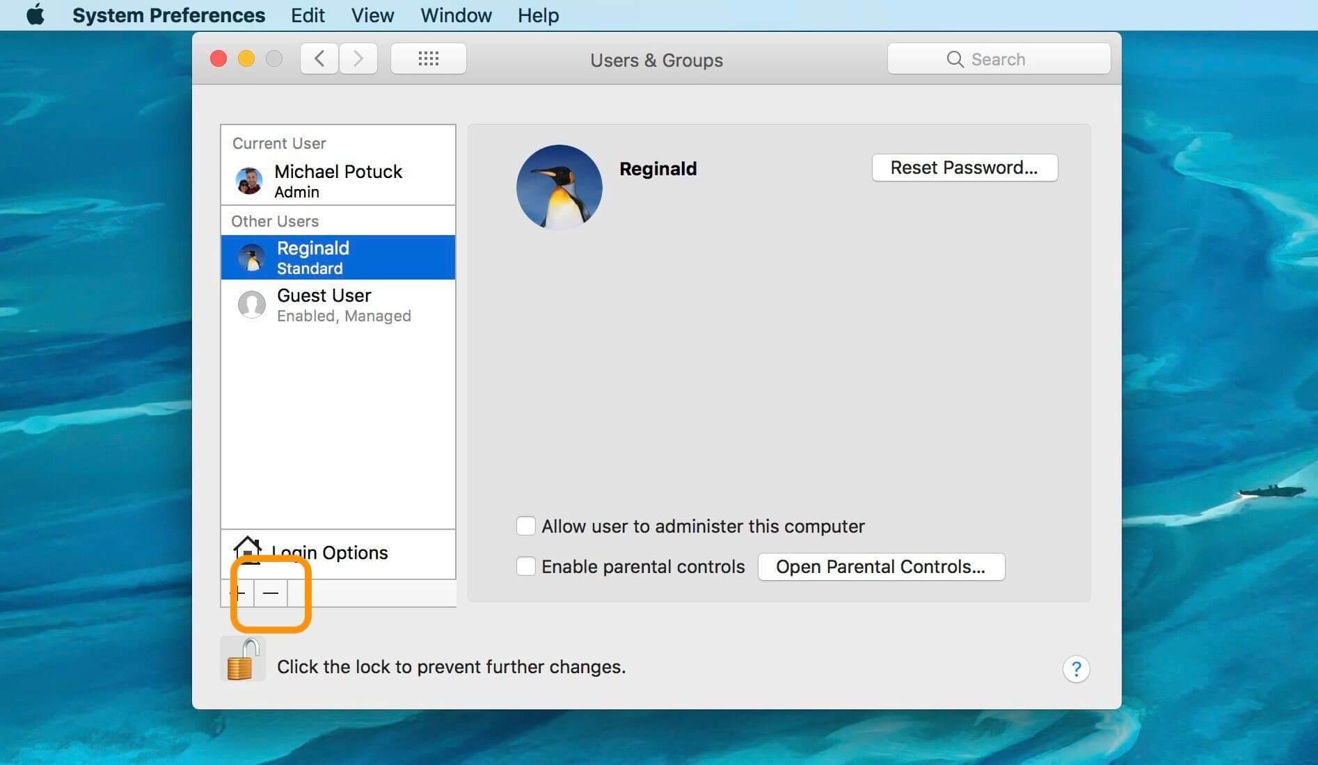 how to delete an user account on mac