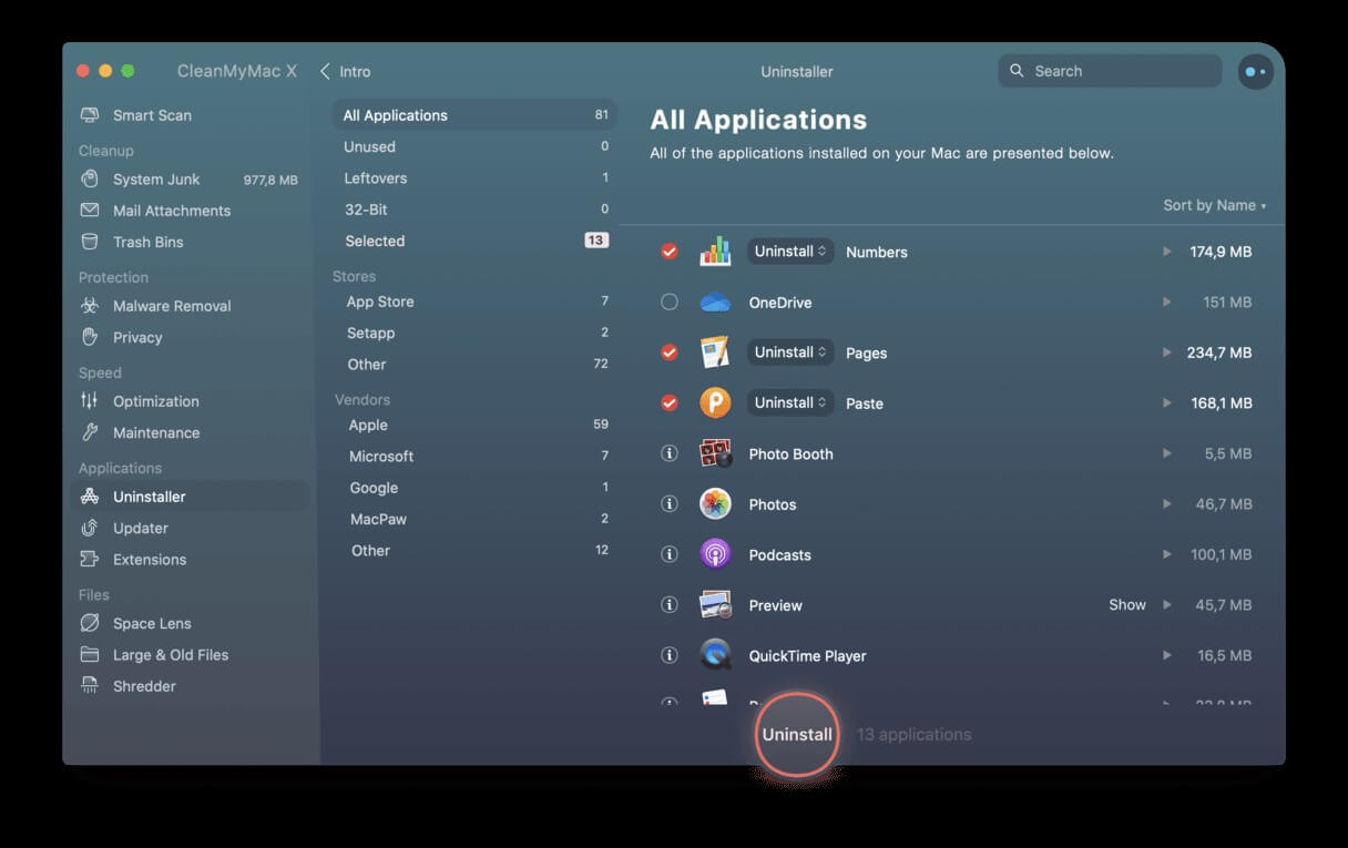 uninstall an applicaiton on mac - use cleanmymac x