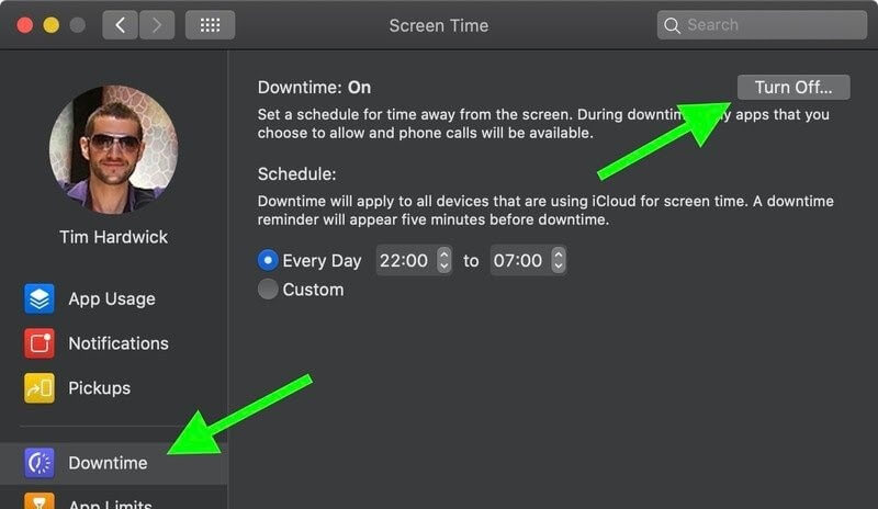 screen time for mac - downtime