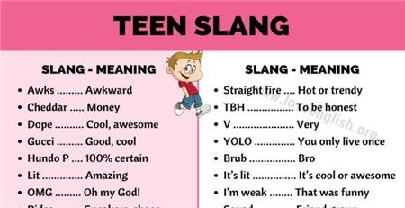 Teen slang