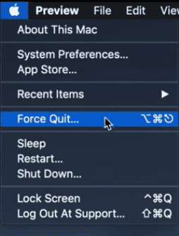 force quit mac application - click force quit