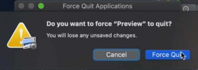 force quit unresponsive mac application