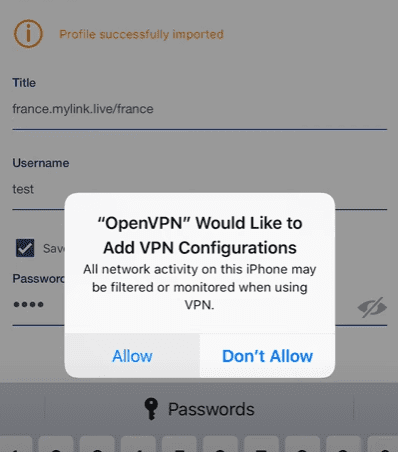 use vpn on iphone without app - allow configuration