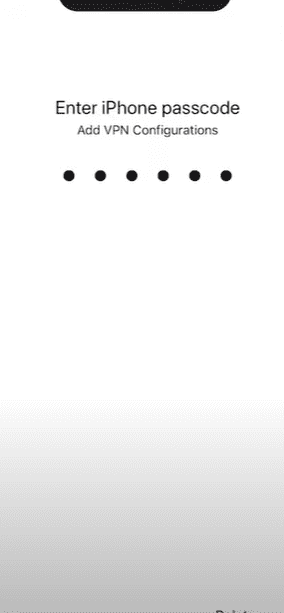 use vpn on iphone - enter your password