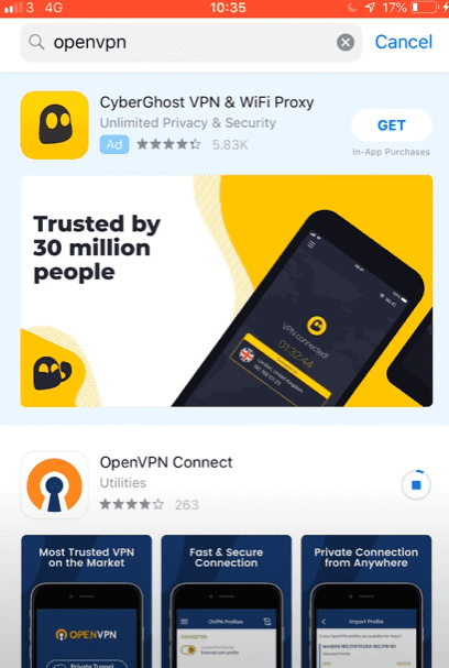 use vpn on iphone without app - use openvpn