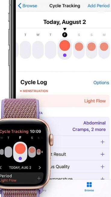 iphone health app - menstruation tracking