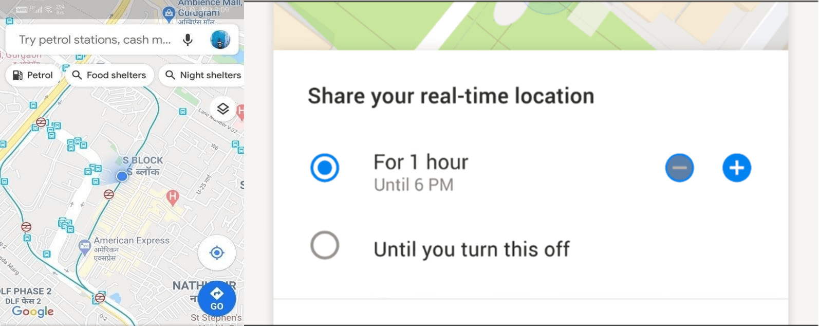 share-real-time-location