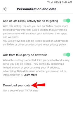 download your data