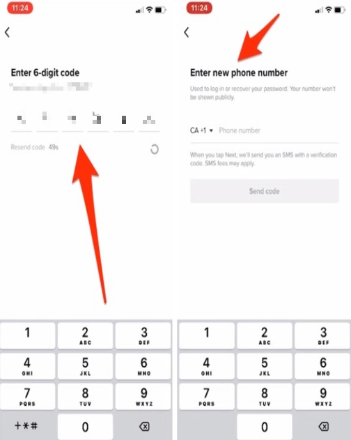 enter 6 digit code number tiktok