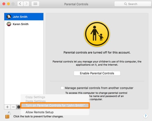 como poner control parental en safari