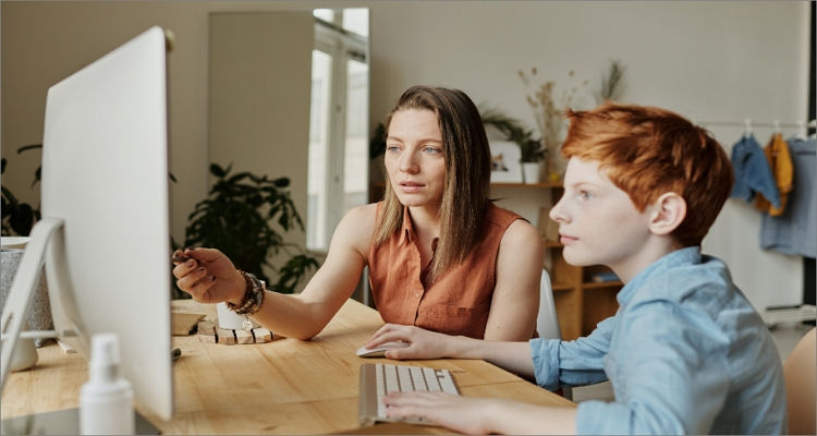 Parent and child talking