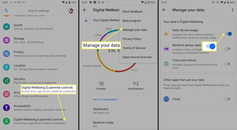 controlla l'utilizzo del telefono Samsung