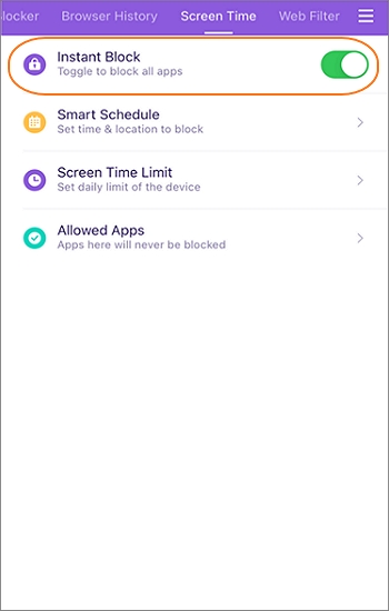 Wondershare FamiSafe enable instant block