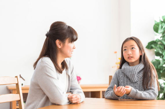 family chatting