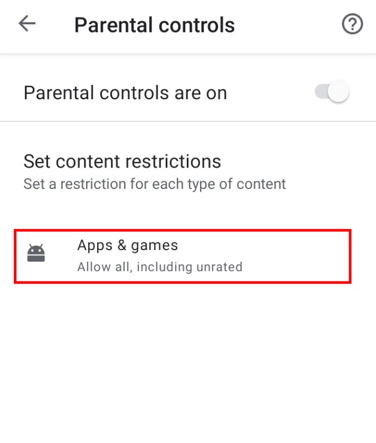 googleplay parental c ontrol