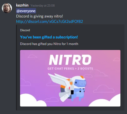 Discord users tempted by bots offering free Nitro games