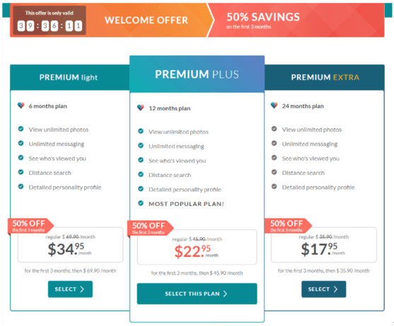 eharmony dating app pricing