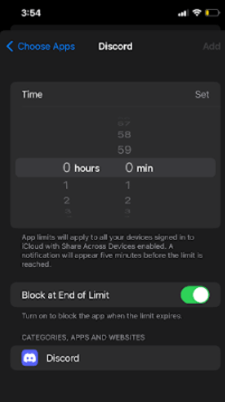 iphone limit time