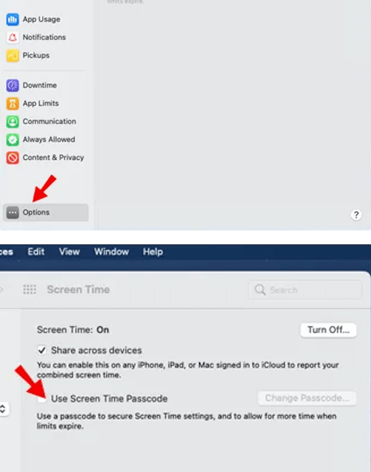 mac screen time passcode