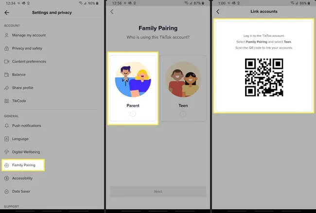 use family pairing on tiktok