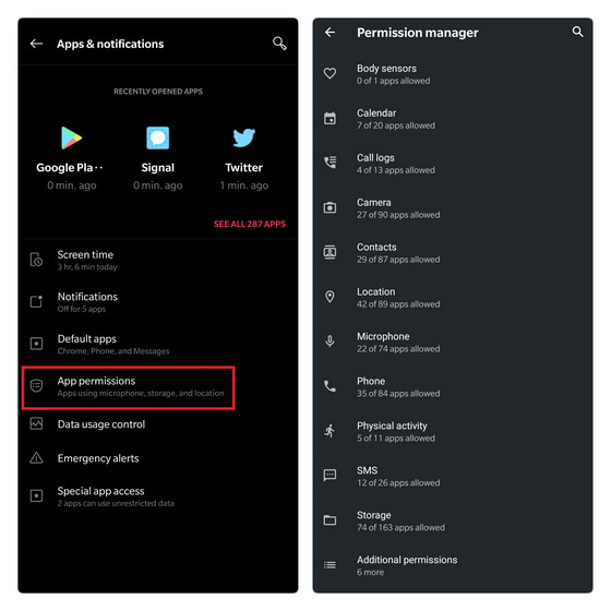 go to app permissions on your device setting