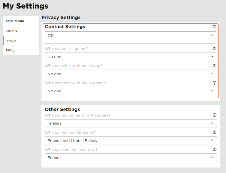 edit content setting on roblox