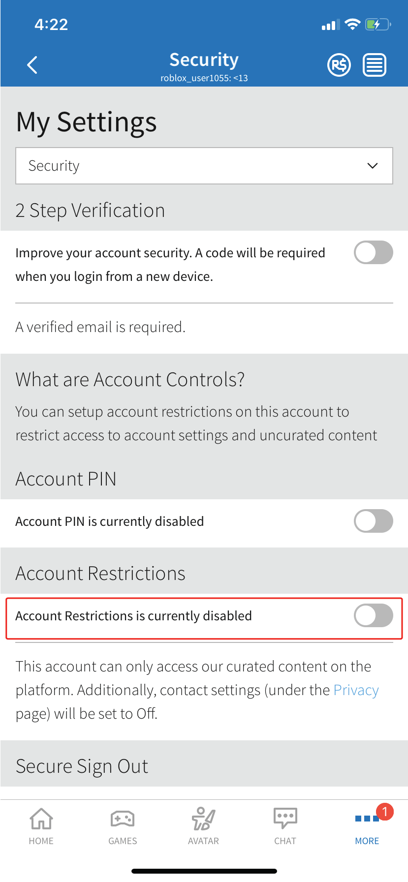  imposta la restrizione dell'account su Roblox