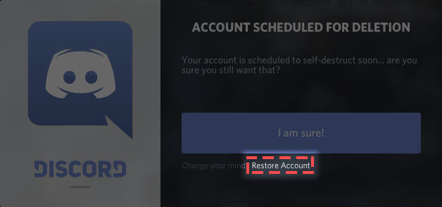 choose to restore deleted account