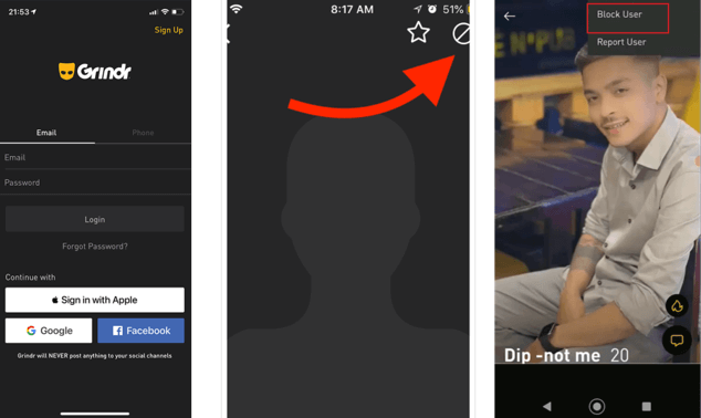 how to block someone on grindr